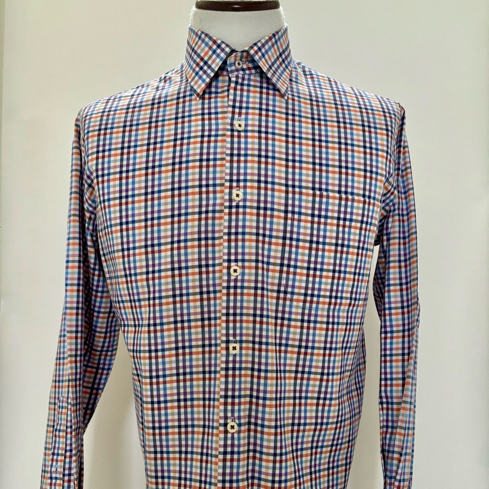 Peter Millar. Men’s medium colorful plaid shirt.